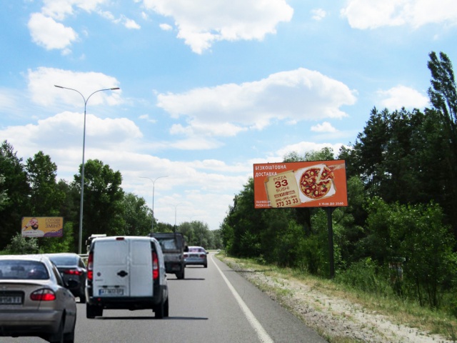 Білборд, бігборд (борд)  Вишгород,  Богатирська вул. в напрямку Оболоні, Вишгород, траса на Межигір’я, зоопарк "12 місяців", межа міста