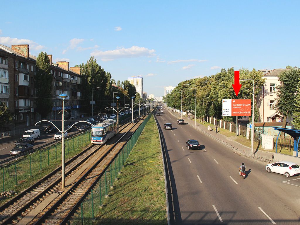 Видеоборд Київ,  Гузара пр. (колиш. Комарова), 3 - бул. Гавела (колиш. Лепсе), медмістечко, "Ісіда", "Добробут", в центр