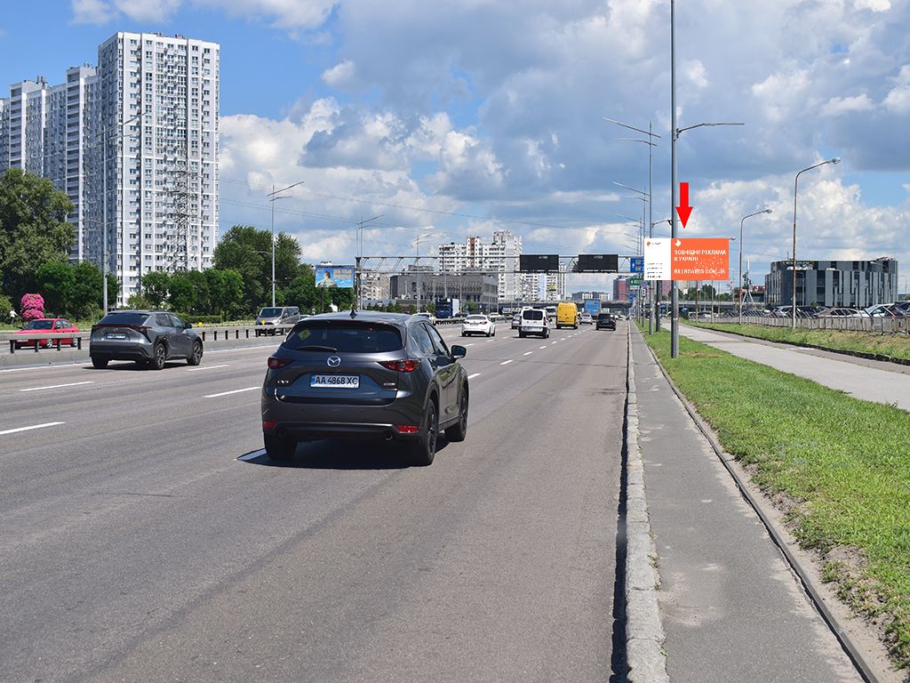Видеоборд Киев,  Бажана пр., 30, в бік ст.м. "Харківська", з центру