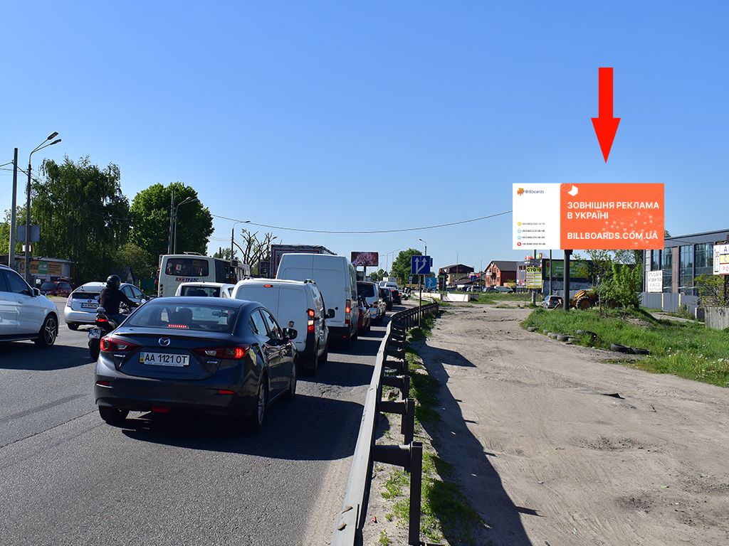 Билборд Киев,  Кільцева дорога - пер.Шевченка, перед Жулянським мостом, в бік пр. Перемоги