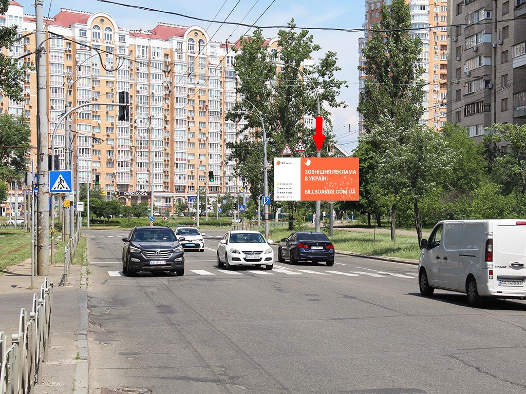 Билборд Киев,  Тимошенко вул., 6, навпроти супермаркету "Екомаркет", в сторону ст.м. "Мінська"