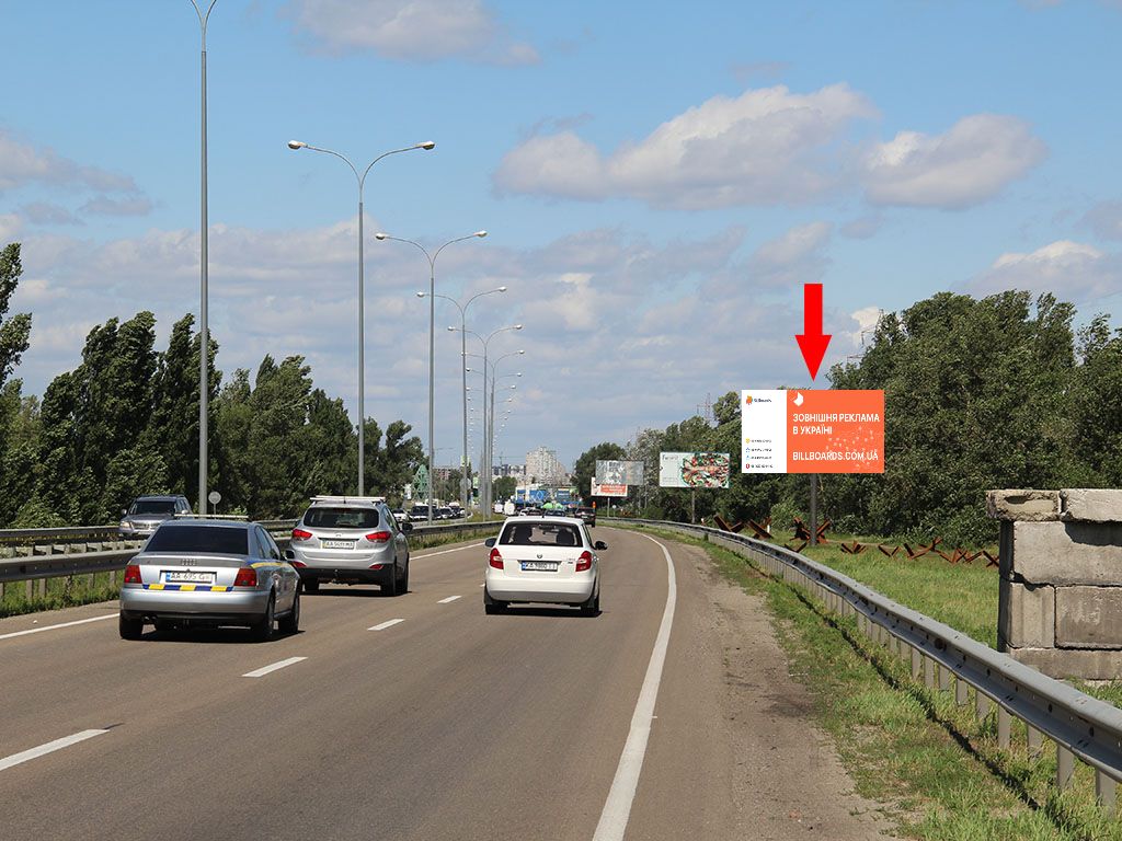 Билборд Киев,  Богатирська вул., в бік Вишгороду