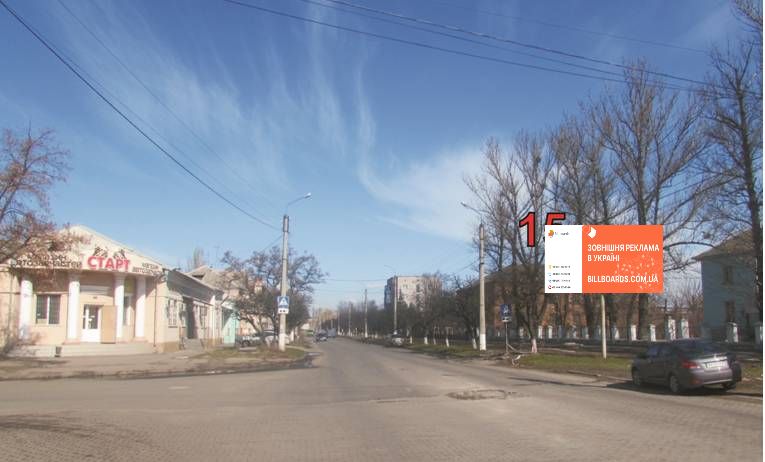 Билборд Славянск,  перехрестя вул. Торська/вул. Центральна (р-н військкомат)