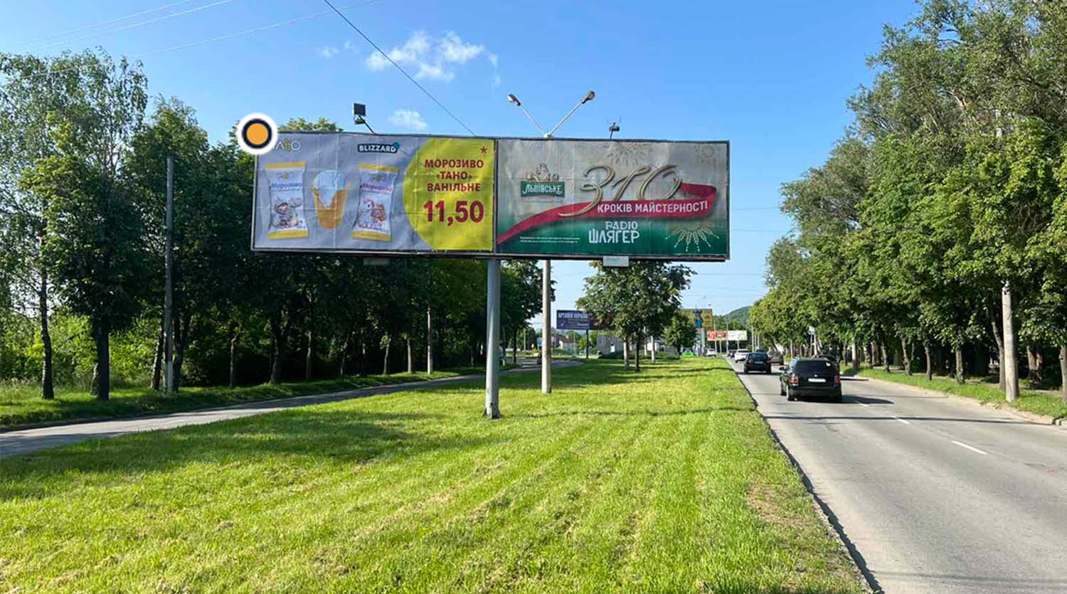 Білборд, бігборд (борд)  Чернівці,  Калинівська вул, від ринку, лівий