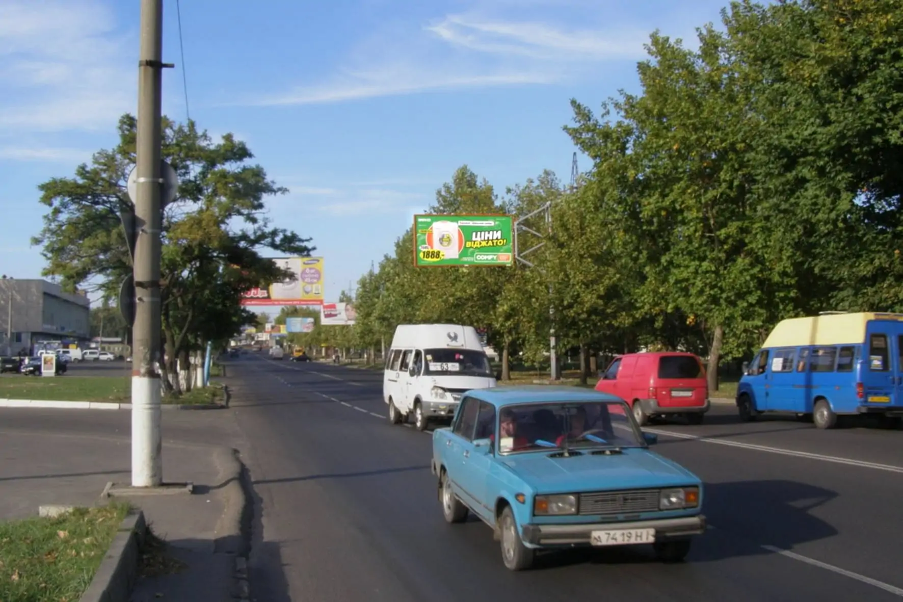 Борд A в Николаеве, 3x6 Богоявленський просп. (Жовтневий просп.) -  Кузнецька вул. (Скороходова вул.) - Будівельників вул. | Billboards.com.ua