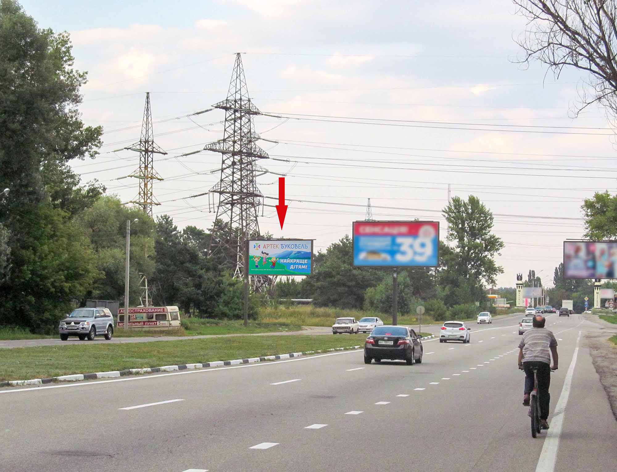 Білборд, бігборд (борд)  Харків,  Полтавський шлях вул. -  Окружна, в центр