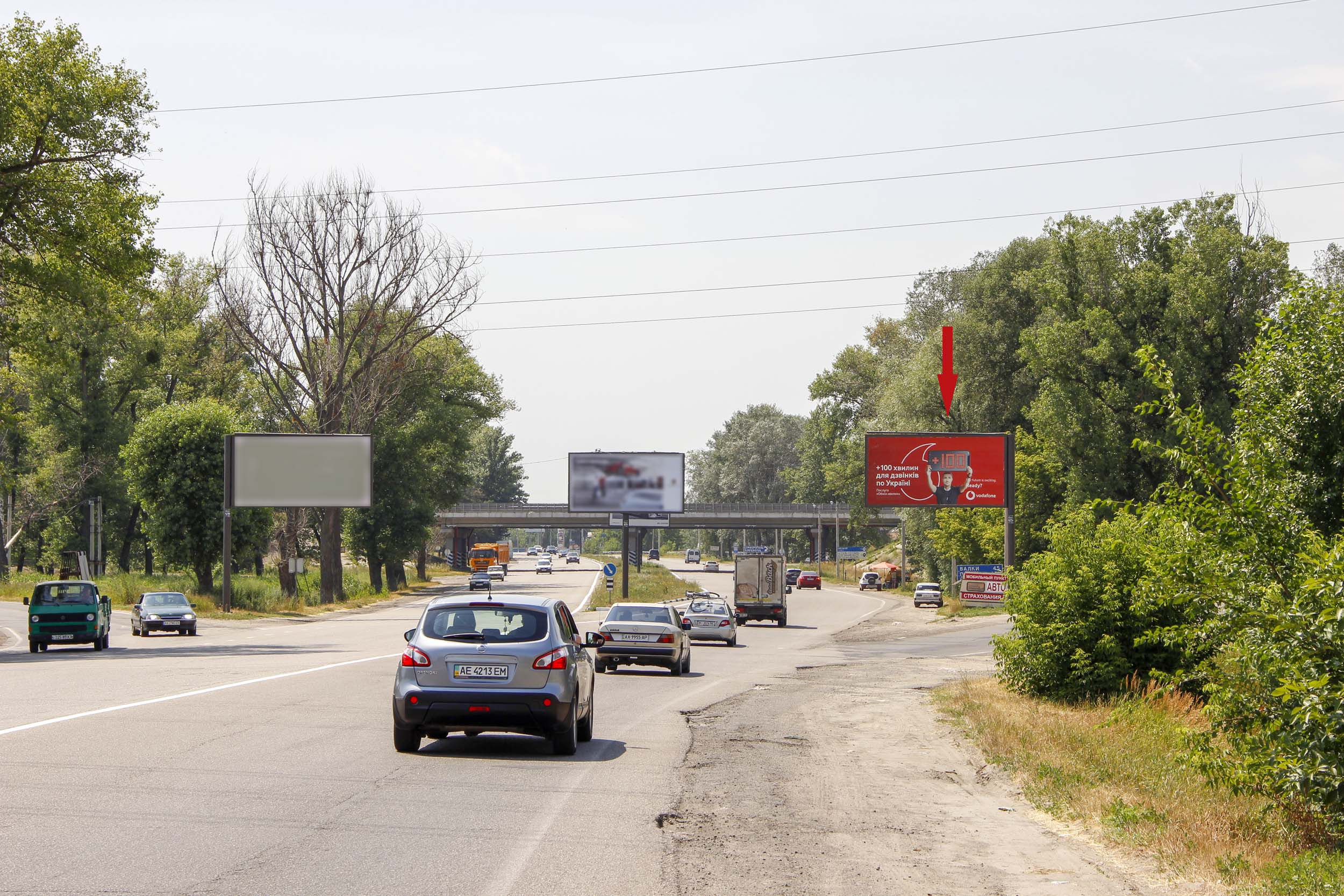 Білборд, бігборд (борд)  Харків,  Полтавський шлях вул. -  Окружна, з центру