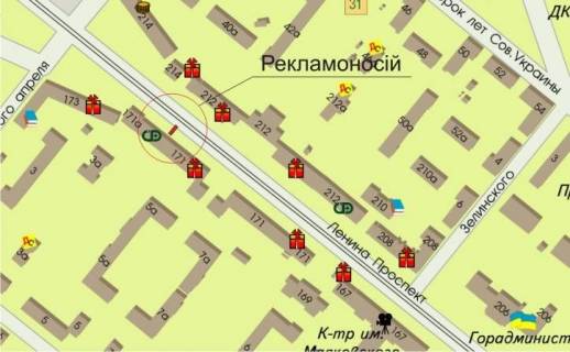 Ситилайт B в Запорожье, 1.8x1.2  пр. Ленина 171 схема