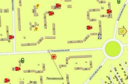 Ситилайт A в Запорожье, 1.7x1.1  ул. Новокузнецкая 17 схема