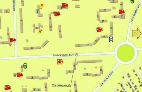 Ситилайт A в Запорожье, 1.7x1.1  ул. Новокузнецкая 5 схема
