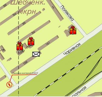 Билборд B в Запорожье, 3x6  ул. Чаривная 159 схема