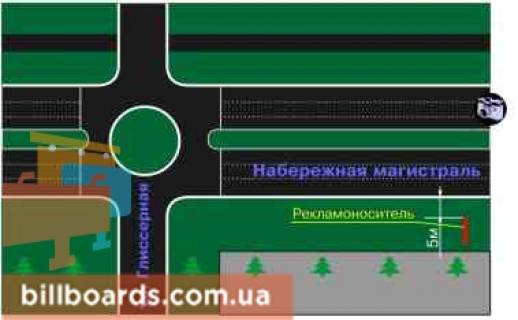 Билборд  в Запорожье ул. Космическая - ул. Совхозная схема