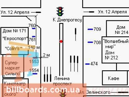 Бэклайт  в Запорожье ул. Победы (к 5-ой горбольнице) схема