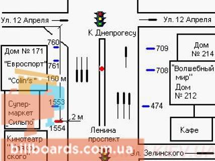Бэклайт  в Запорожье ул. Победы (к горГАИ) схема