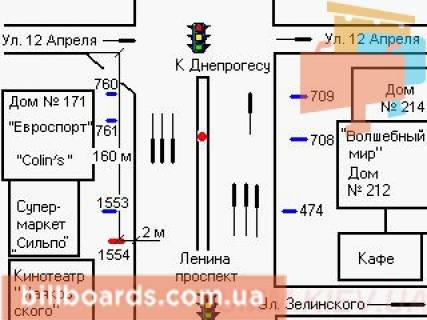 Бэклайт  в Запорожье ул. Победы (к 5-ой горбольнице) схема