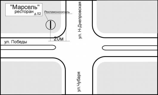 Білборд, Бігборд (Борд)  B у Запоріжжі, 3x6  ул. Победы - ул. Нижнеднепровская схема