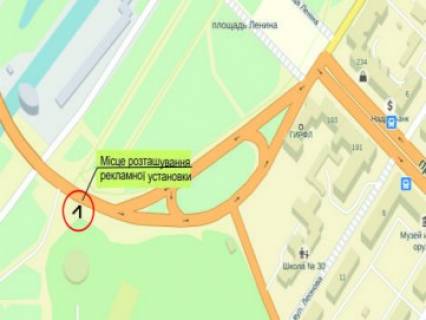 Билборд B в Запорожье пр.Соборный, въезд на плотину схема