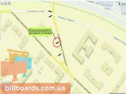 Білборд, Бігборд (Борд)  A у Запоріжжі, 6x3  Набережна - Вознесенівський ринок - від вокзалів схема