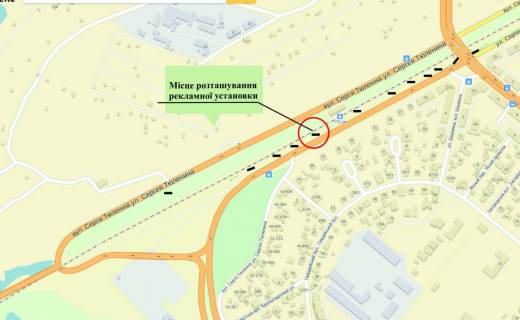 Билборд A в Запорожье Набережная Тюленина поворот с Набережной 4 схема