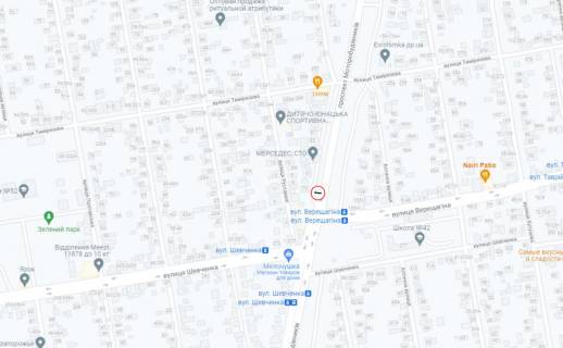 Билборд B в Запорожье, 6x3  вул.8 березня, вул.Шевченка схема