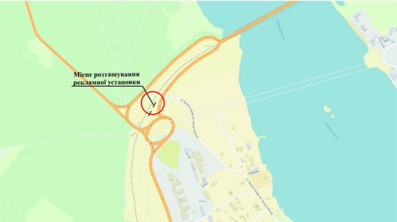 Білборд, Бігборд (Борд)  A у Запоріжжі о. Хортица въезд на мост Преображенского, в центр схема