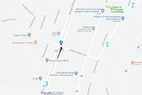Скроллер A в Днепр (Днепропетровск), 3.14х2.32  вул. Робоча, 162 - вул. Каверіна - 169452 схема