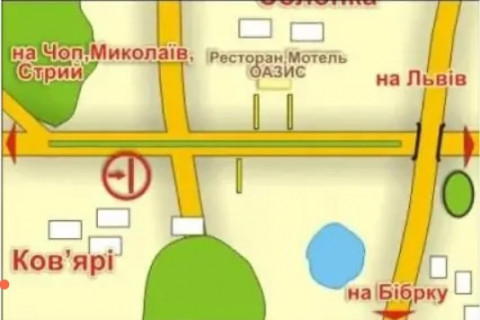 Билборд A в Солонке с. Солонка (напрямок до Львова), місце 8 схема