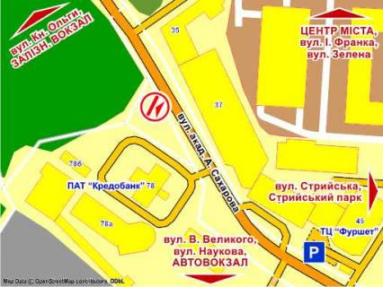 Беклайт B у Львові вул. Сахарова (парна сторона, навпроти буд. 37), розмір 2,3 х 3,2 м, беклайт схема