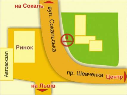 Билборд B в Львове пр. Шевченка – вул. Сокальська схема