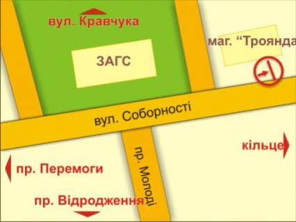 Билборд B в Луцке пр. Соборності (магазин "Троянда") схема