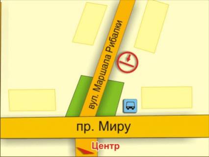 Билборд B в Хмельницком вул. Маршала Рибалка, 8 схема