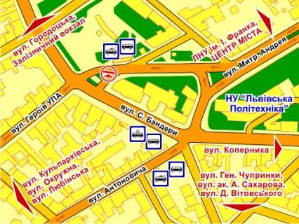 Ситилайт B в Львове пер. вул. Невського – Бандери, місце 2 схема