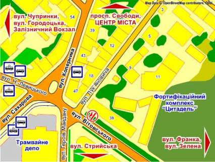Ситилайт B в Львове вул. Вітовського, 38, місце 1 схема