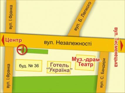 Ситилайт A в Ивано-Франковске вул. Незалежностi, 36, мiсце 2 схема