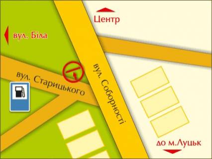 Билборд B в Львове пер. вул. Соборної – Старицького схема