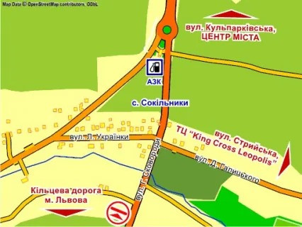 Білборд, Бігборд (Борд)  B у Сокільниках с. Сокільники, вул. Г. Сковороди місце 2 схема