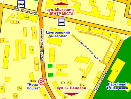 Ситилайт A в Львове вул. В. Чорновола (біля буд. 14–16) схема