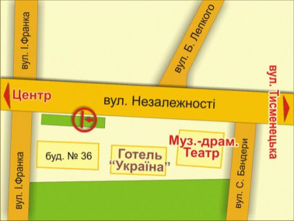 Ситилайт B в Ивано-Франковске вул. Незалежностi, 36, мiсце 1 схема