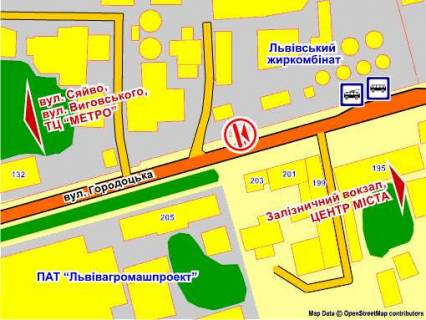 Білборд, Бігборд (Борд)  A у Львові вул. Городоцька, 203 схема