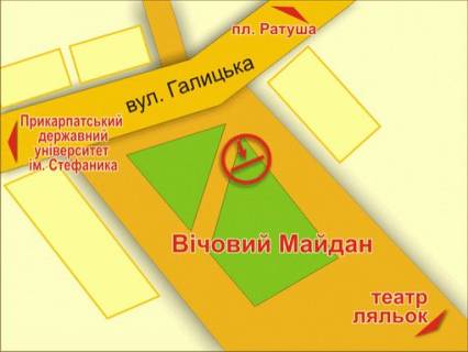 Ситилайт A в Ивано-Франковске Вiчовий майдан – вул. Галицька схема