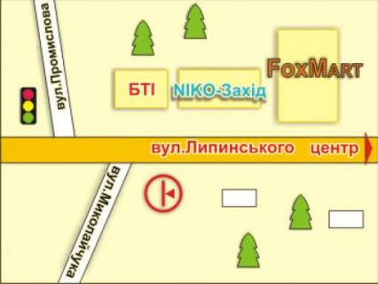 Билборд B в Львове вул. Липинського, 54 схема