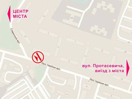 Білборд, Бігборд (Борд)  B у Львові вул. Л. Українки, 1 схема