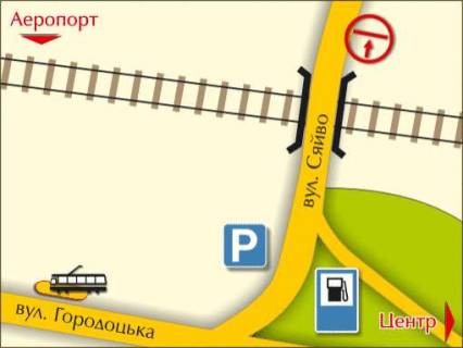 Билборд A в Львове вул. Сяйво (за мостом) схема