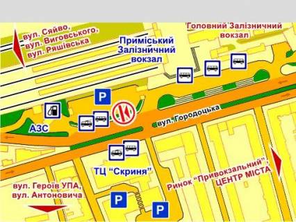 Видеоборд A у Львові вул. Городоцька (навпроти ТЦ "Скриня"), розмір 2,3 х 3,2 м, екран - 563570 схема