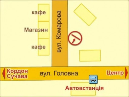 Билборд A в Черновцах вул. Комарова, 6 схема