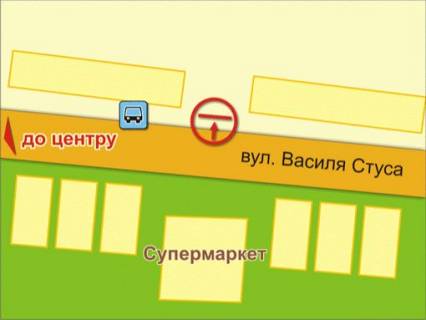 Билборд A в Львове вул. Стуса (біля супермаркету) схема