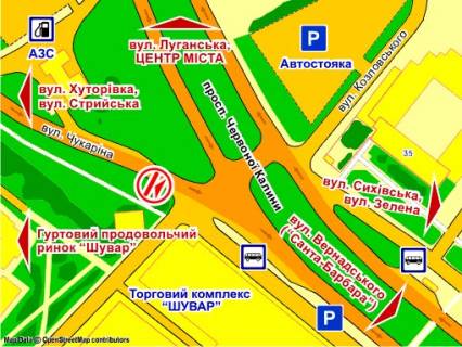 Билборд B в Львове пр. Черв. Калини – Чукаріна схема