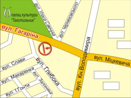 Билборд B в Ровно вул. Гагаріна, 1 схема