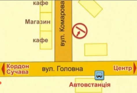 Билборд A в Черновцах вул. Комарова, 6 схема