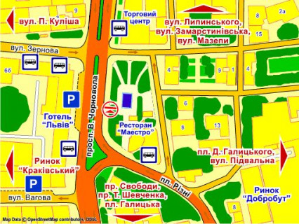Сiтiлайт A у Львові пр. Чорновола, 2 (навпроти готелю "Львів"), місце 3 схема